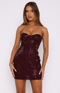 Ashley - Disco Embellished Mini Dress - Purple