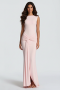Ashley | Women’s Maxi Dress High Neck Elegant Fitted Waist Wedding Guest Dress