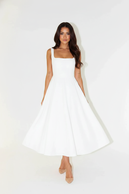 Aubrey | Midi Dress - White