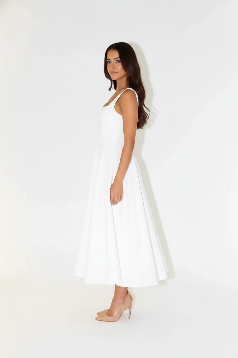 Aubrey | Midi Dress - White