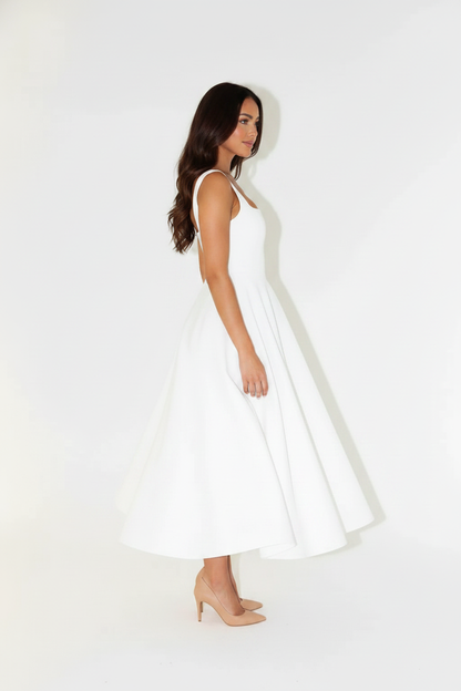 Aubrey | Midi Dress - White
