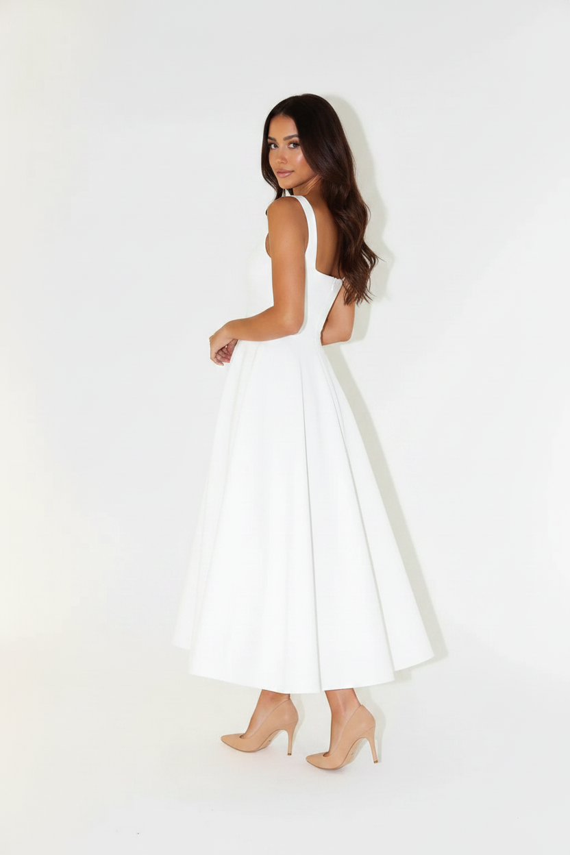 Aubrey | Midi Dress - White