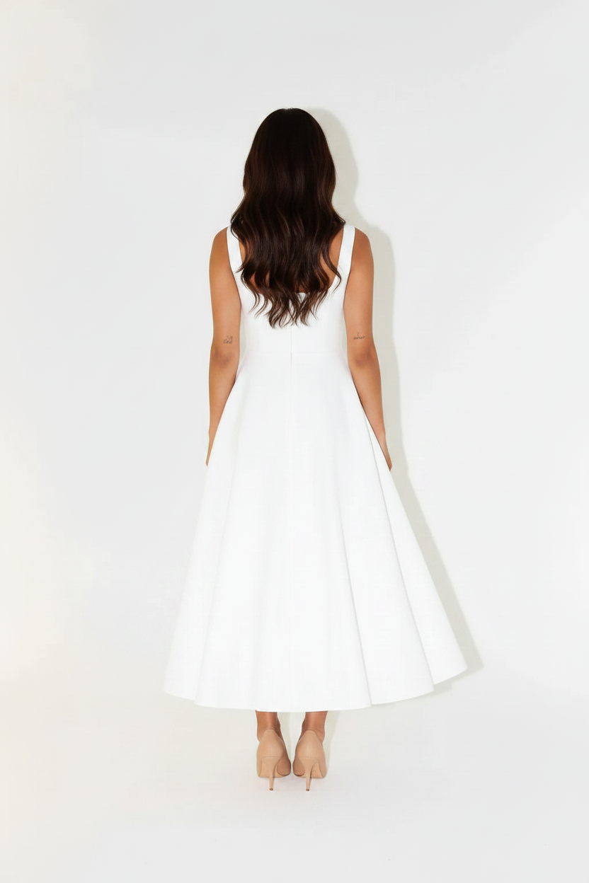 Aubrey | Midi Dress - White