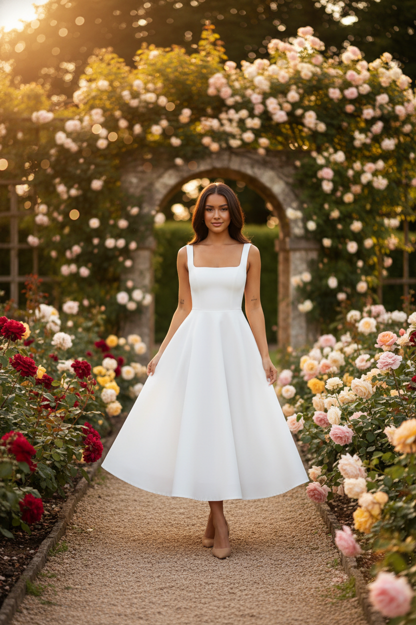 Aubrey | Midi Dress - White