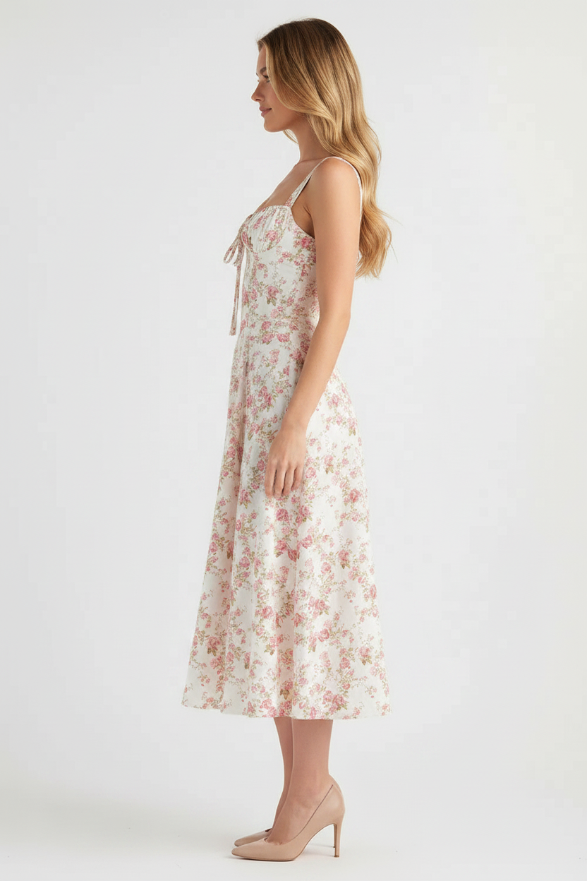 Livette - Flower Midi Dress - Blossom Pink
