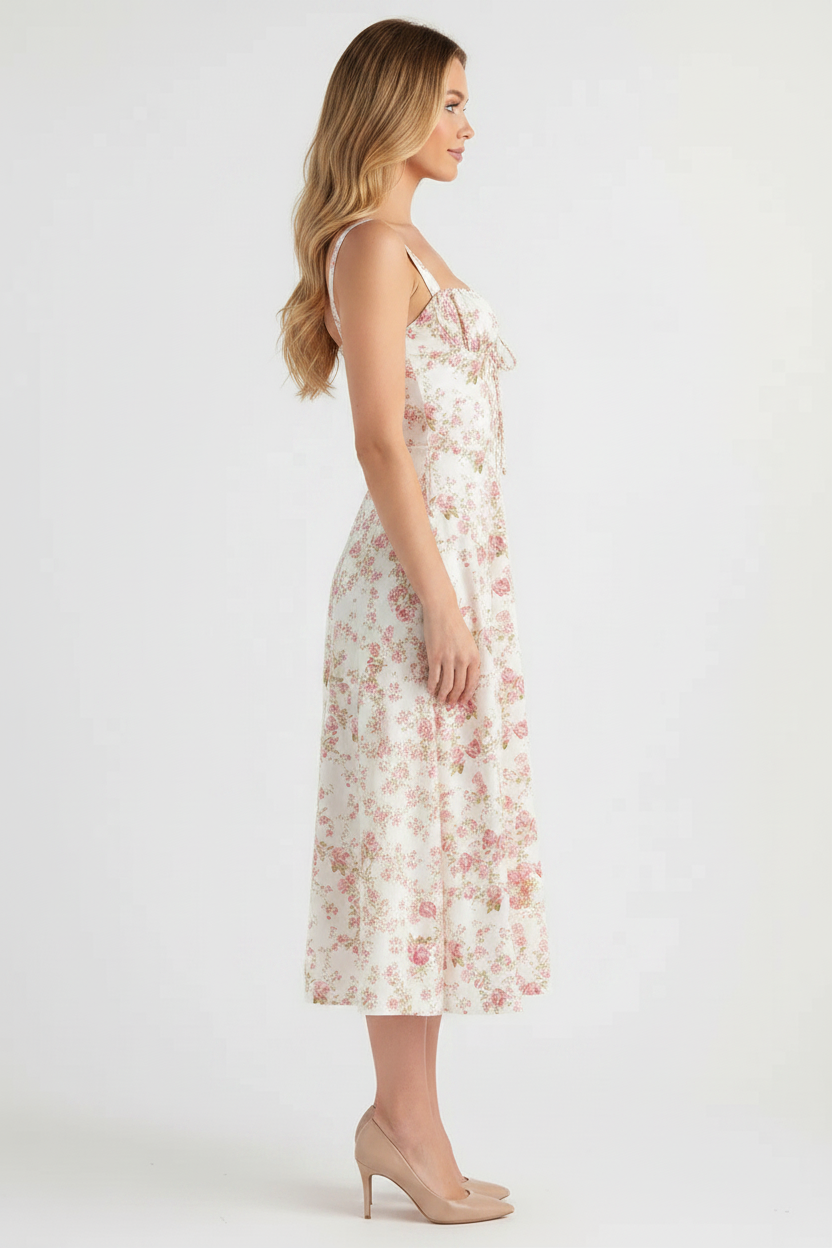 Livette - Flower Midi Dress - Blossom Pink