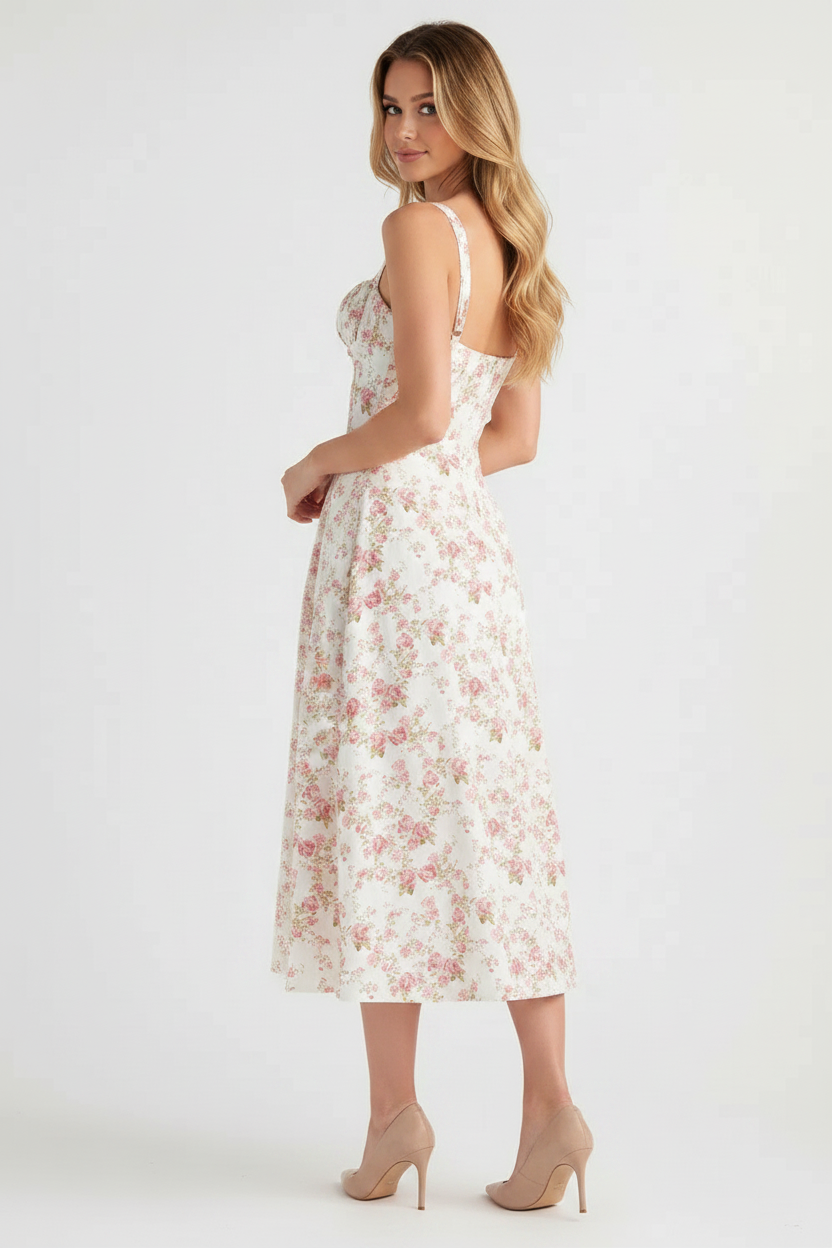 Livette - Flower Midi Dress - Blossom Pink