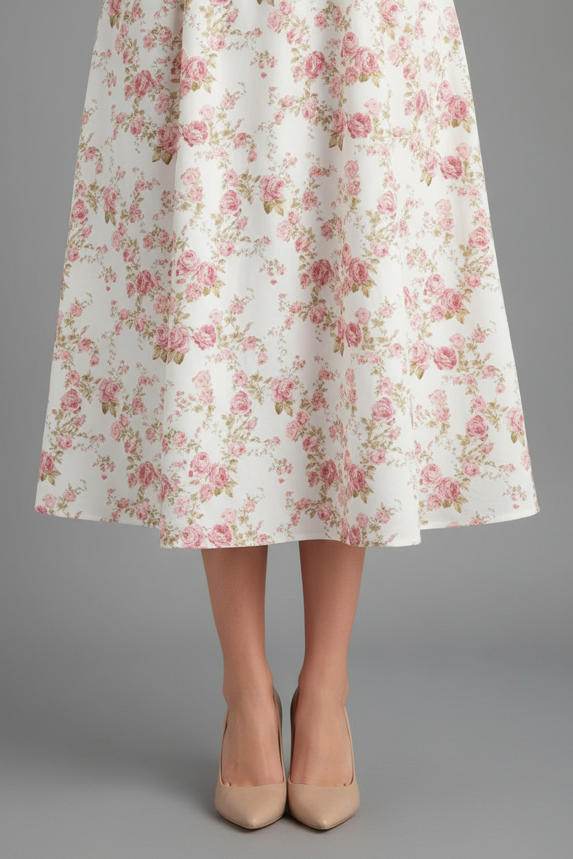 Livette - Flower Midi Dress - Blossom Pink