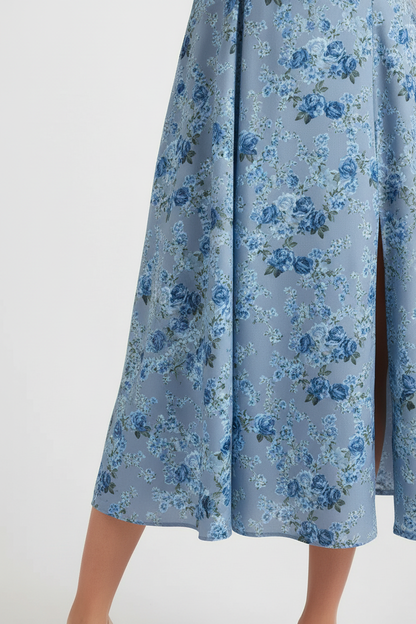 Livette - Flower Midi Dress - Blue Rain
