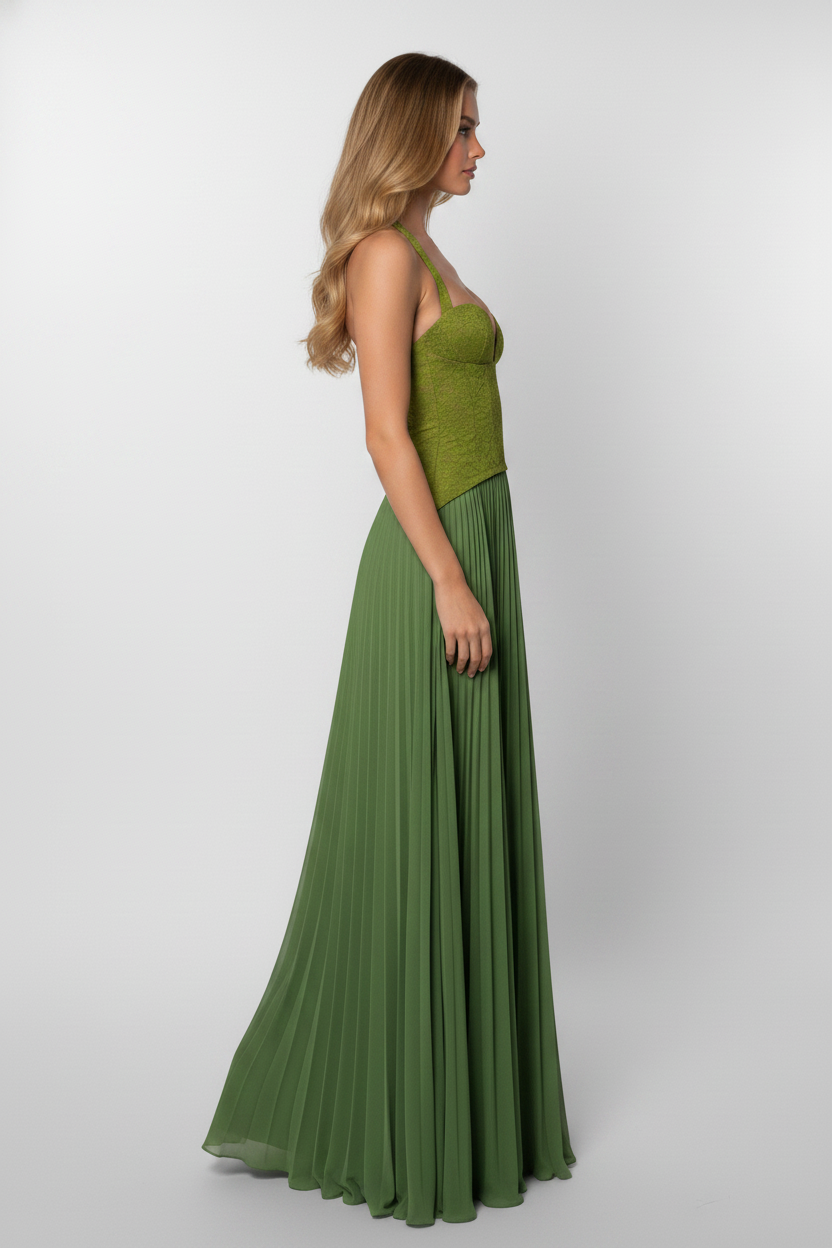 Ashley - Gown Corset Maxi Dress - Green