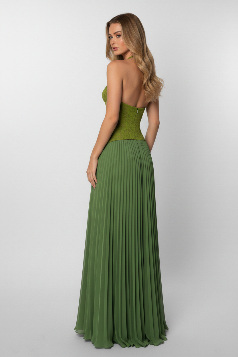 Ashley - Gown Corset Maxi Dress - Green