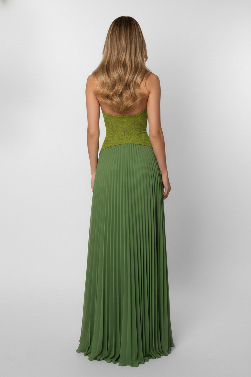 Ashley - Gown Corset Maxi Dress - Green