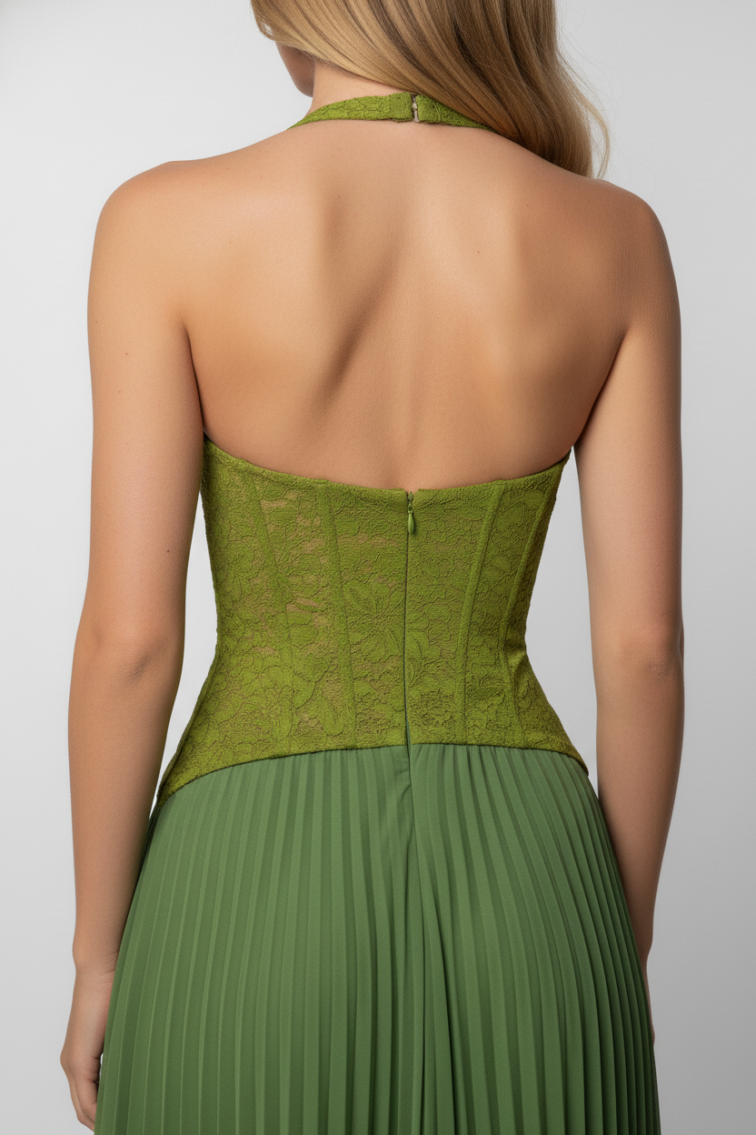 Ashley - Gown Corset Maxi Dress - Green