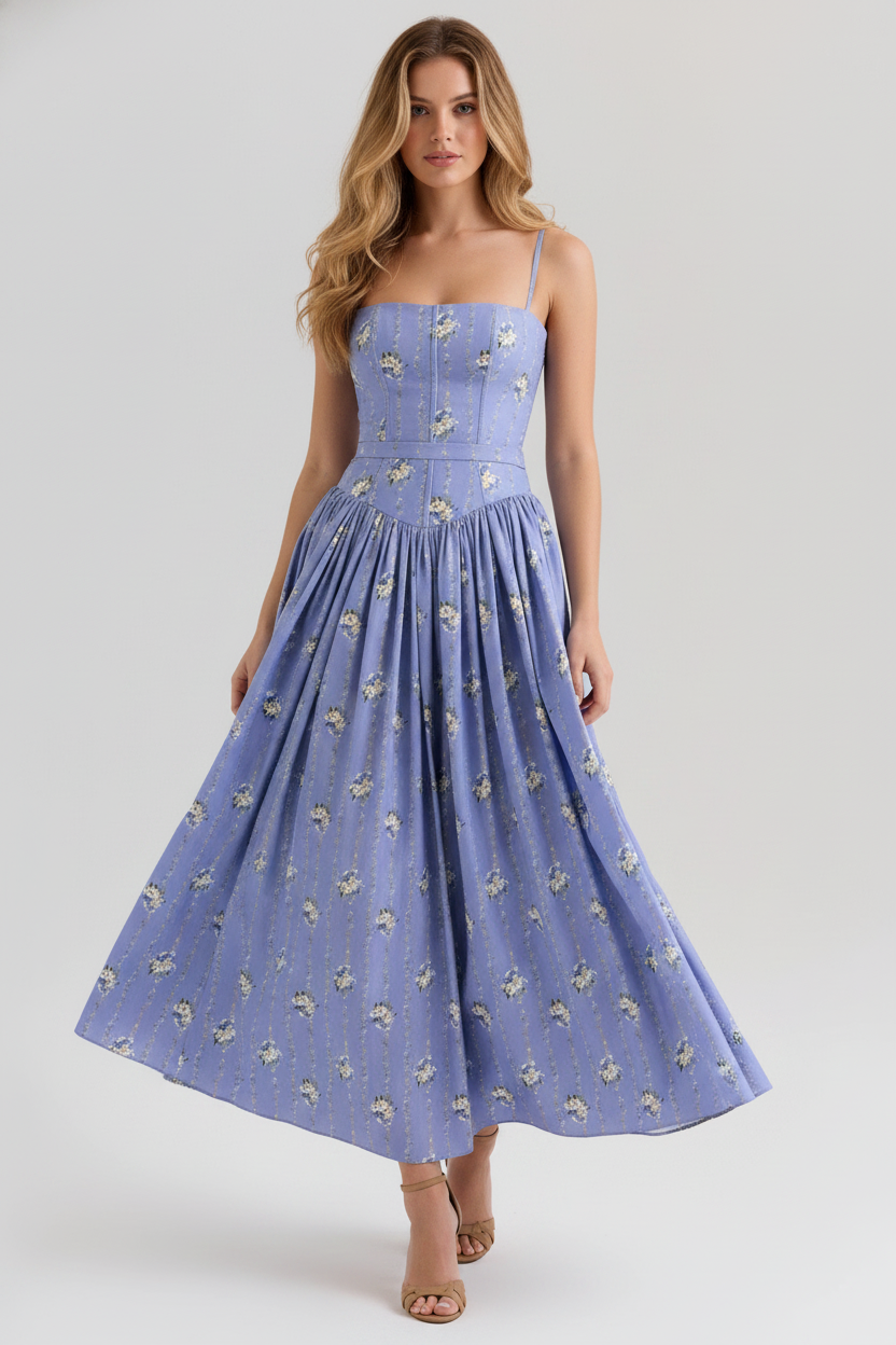 Livette - Printed Maxi Dress - Daisies Print
