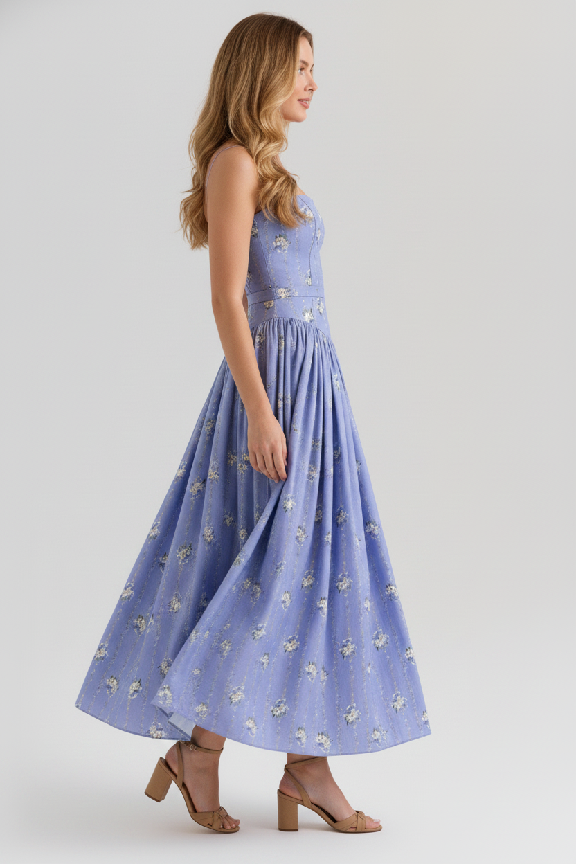 Livette - Printed Maxi Dress - Daisies Print