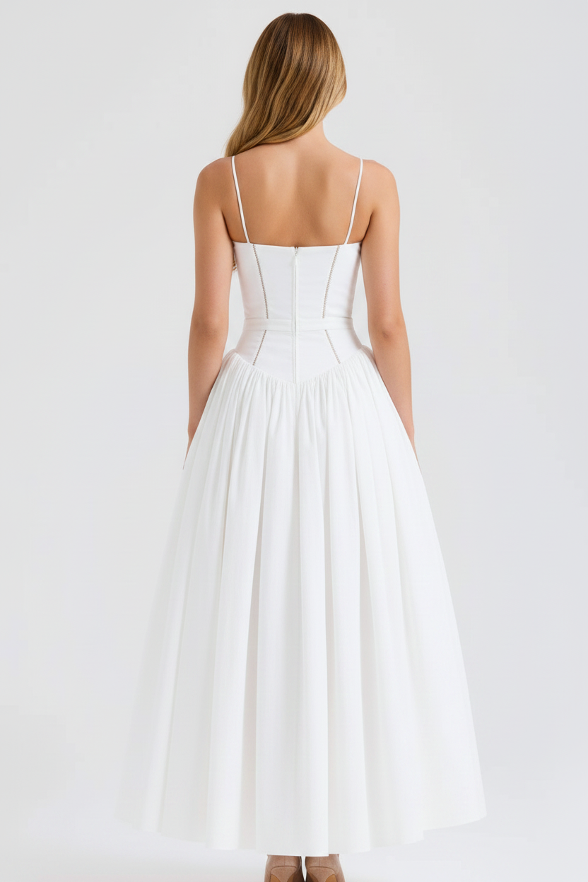 Livette - Printed Maxi Dress - White