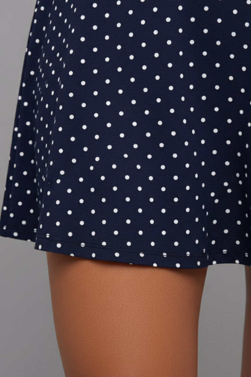 Livette - Sleeveless Polka Mini Dress