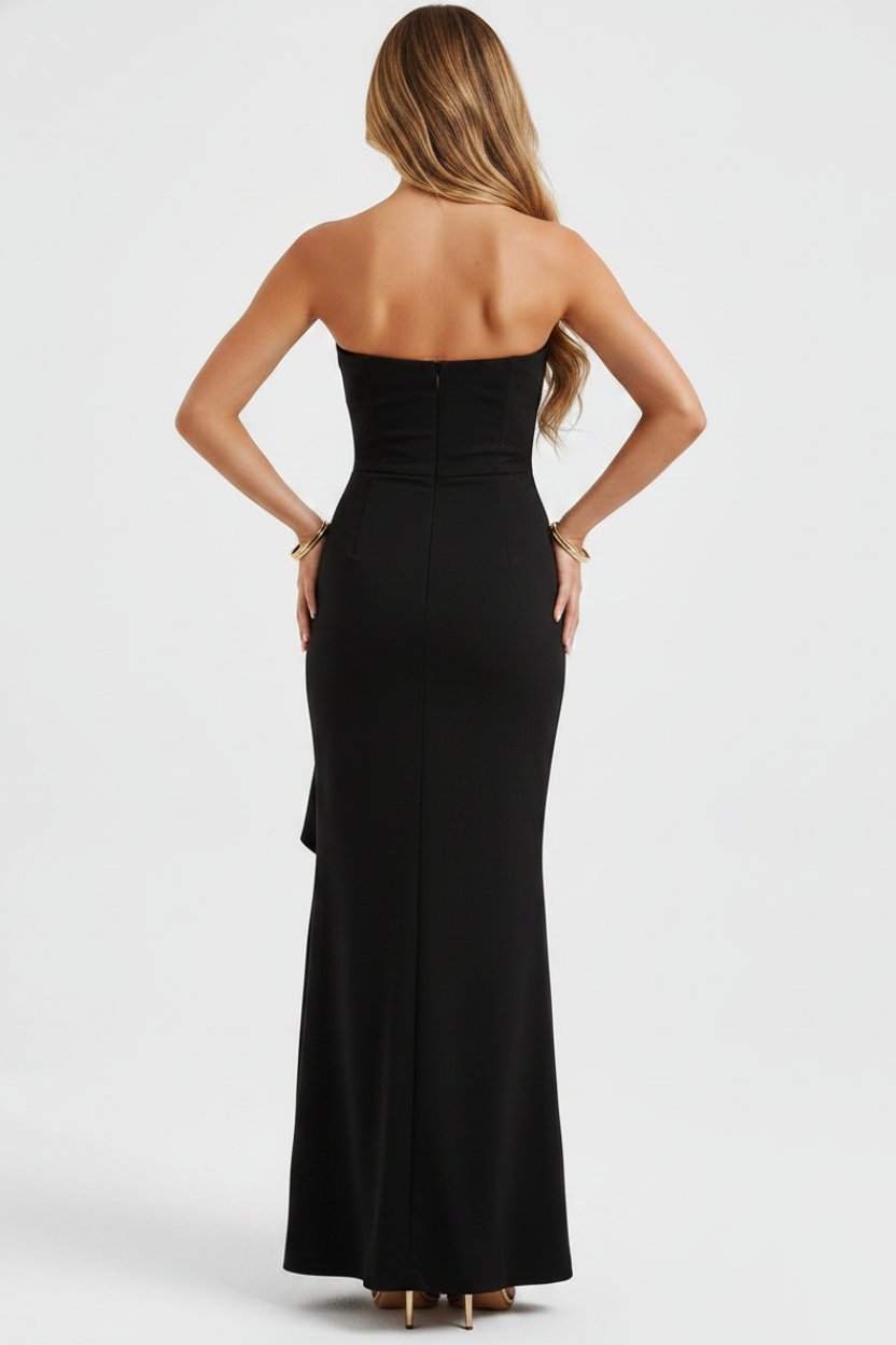 Livette - Splitted Maxi Dress - Black
