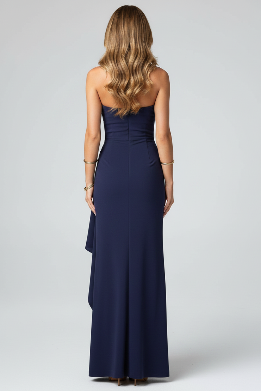 Livette - Splitted Maxi Dress - Dark Blue