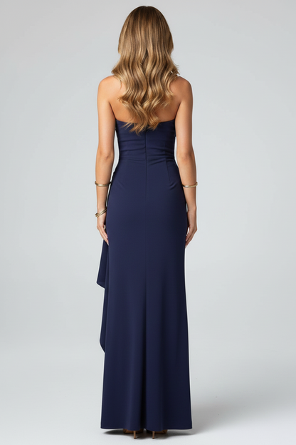 Livette - Splitted Maxi Dress - Dark Blue