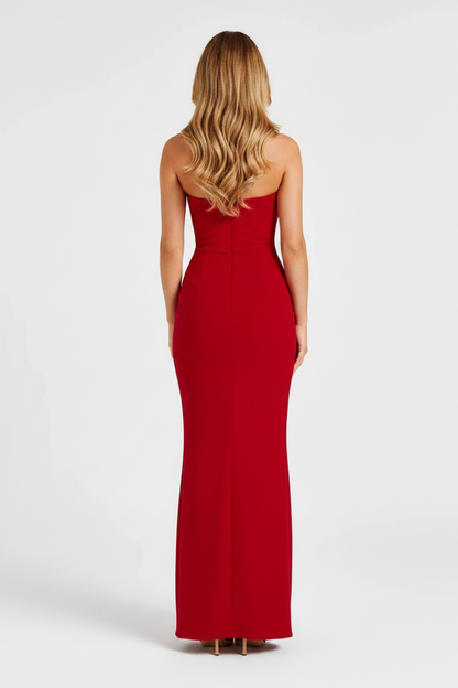 Livette - Splitted Maxi Dress - Red