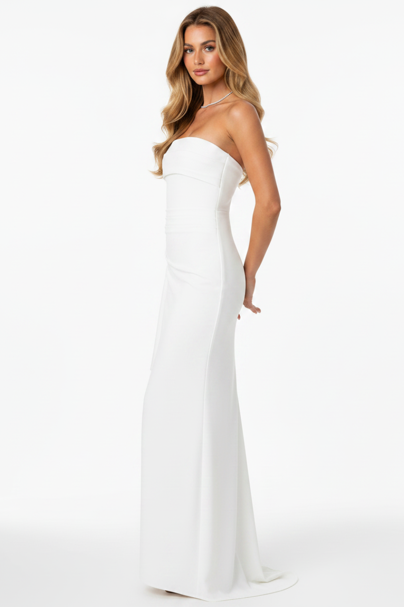 Livette - Splitted Maxi Dress - White