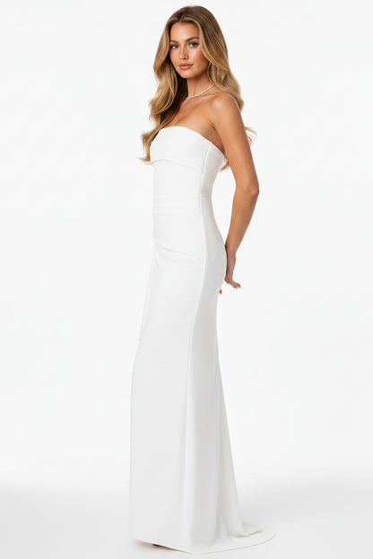 Livette - Splitted Maxi Dress - White