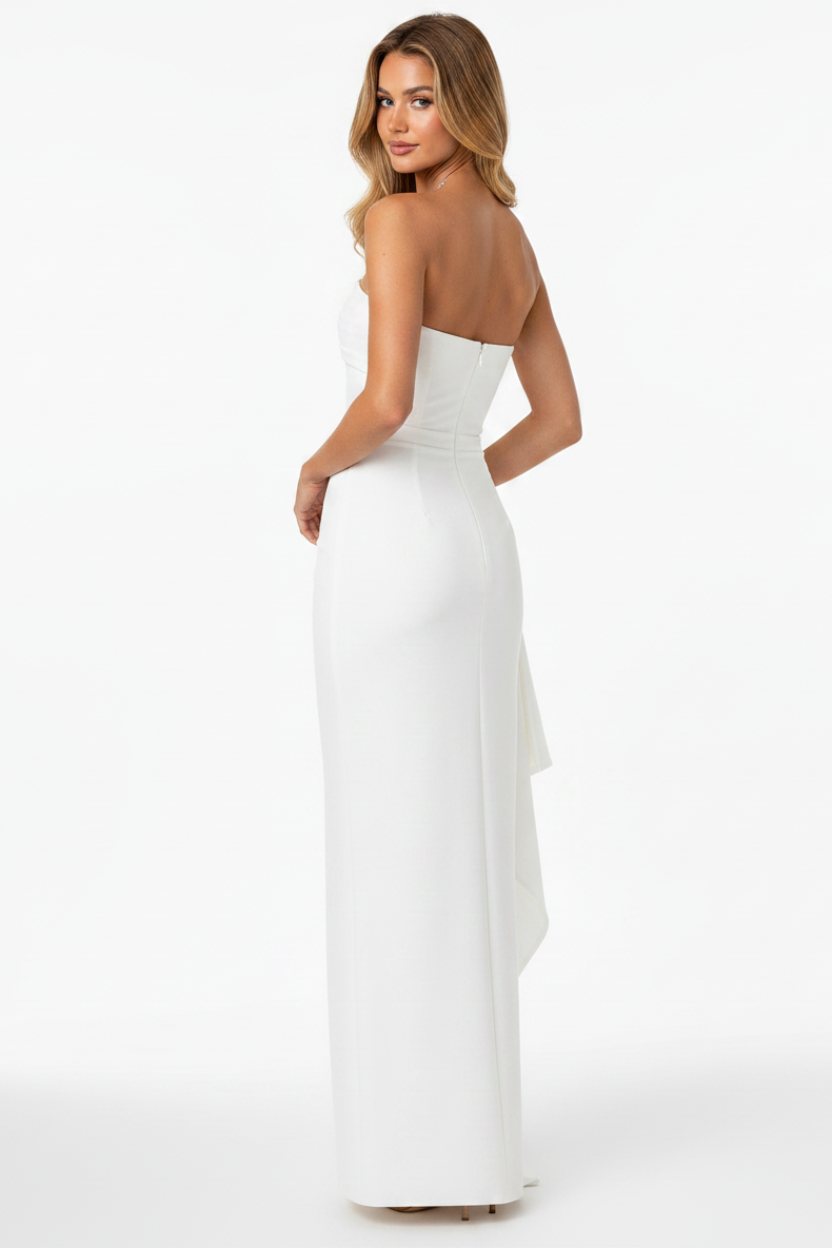 Livette - Splitted Maxi Dress - White