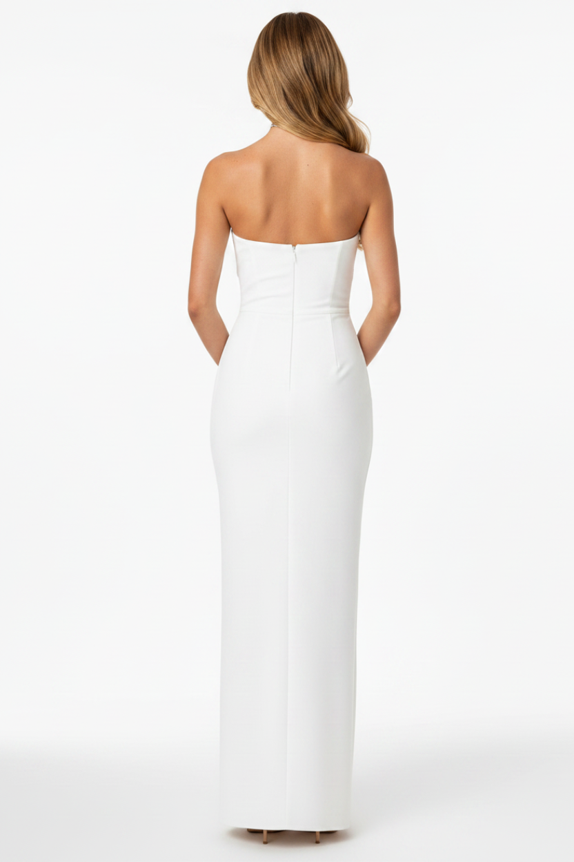 Livette - Splitted Maxi Dress - White