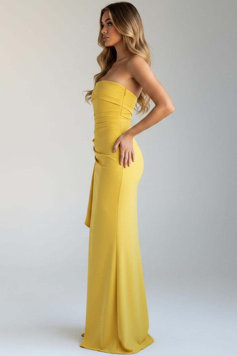 Livette - Splitted Maxi Dress - Yellow