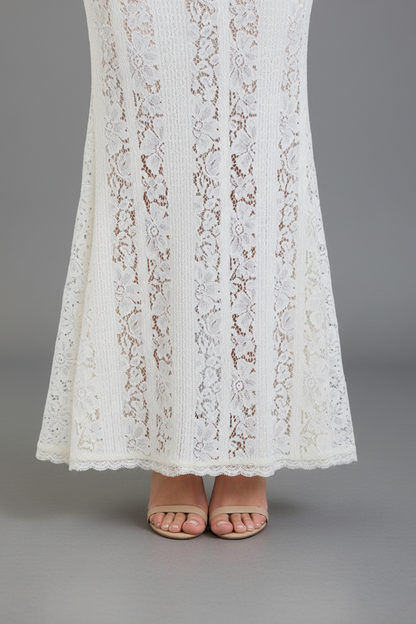 Livette - Vintage Off Shoulder Maxi Dress - Ivory