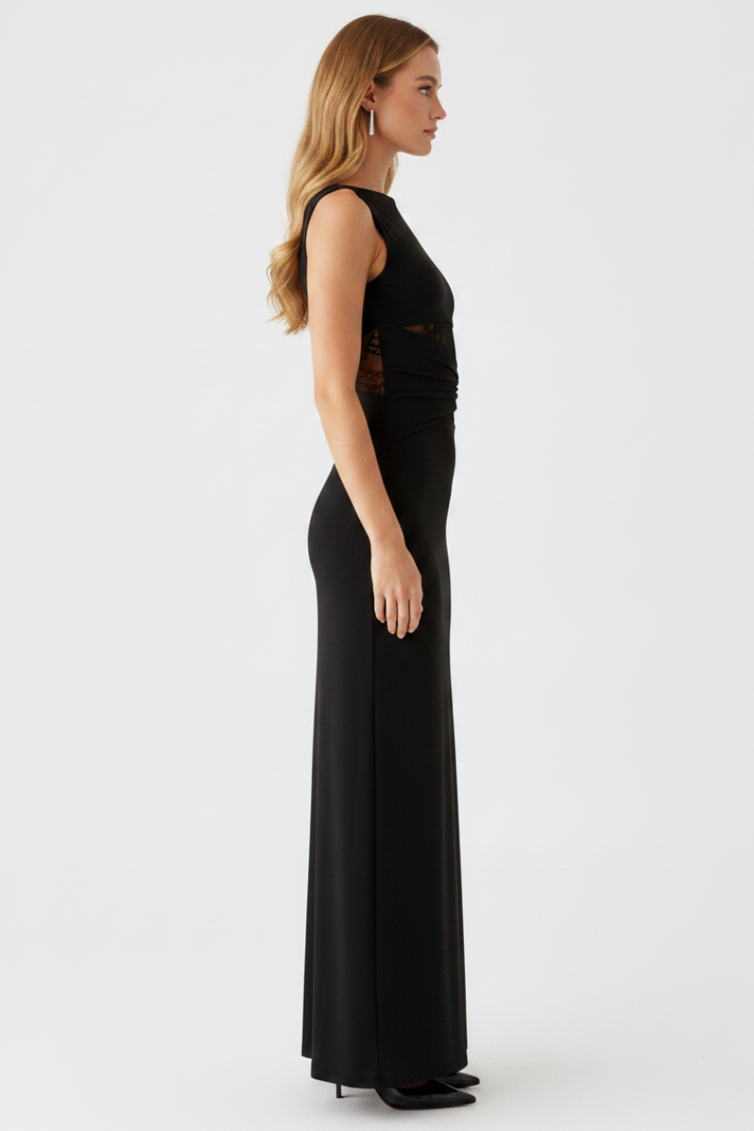 Livette - Wide-open Maxi Dress - Black