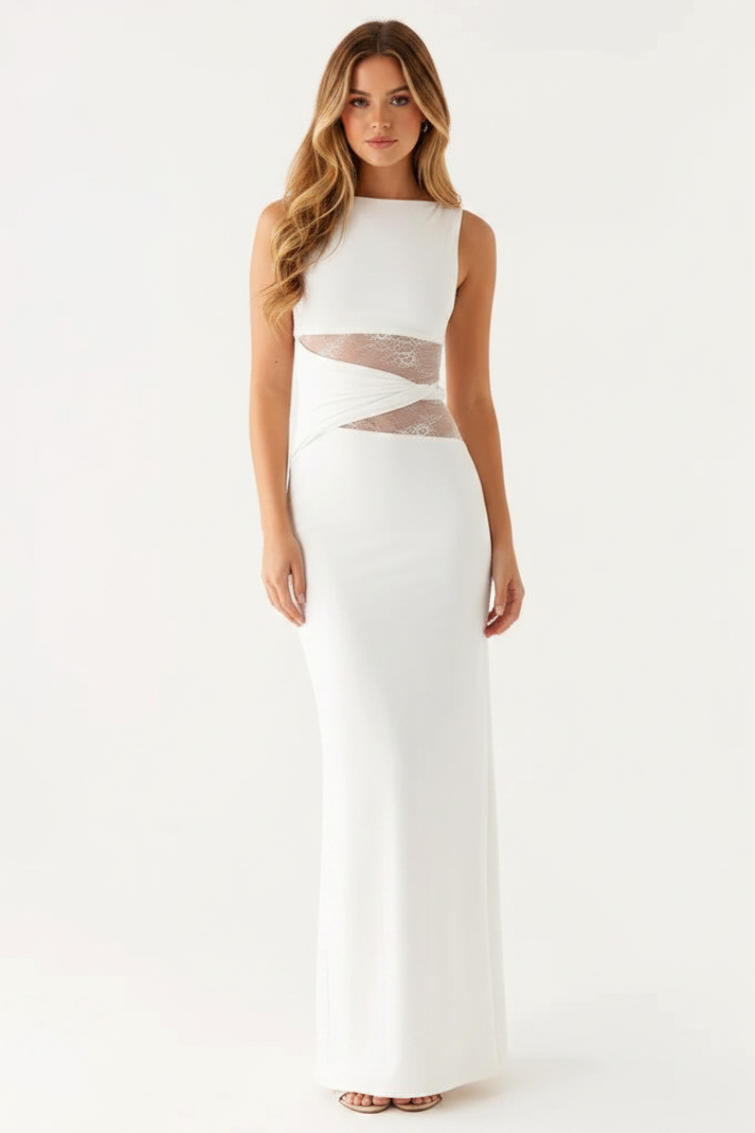 Livette - Wide-open Maxi Dress - White