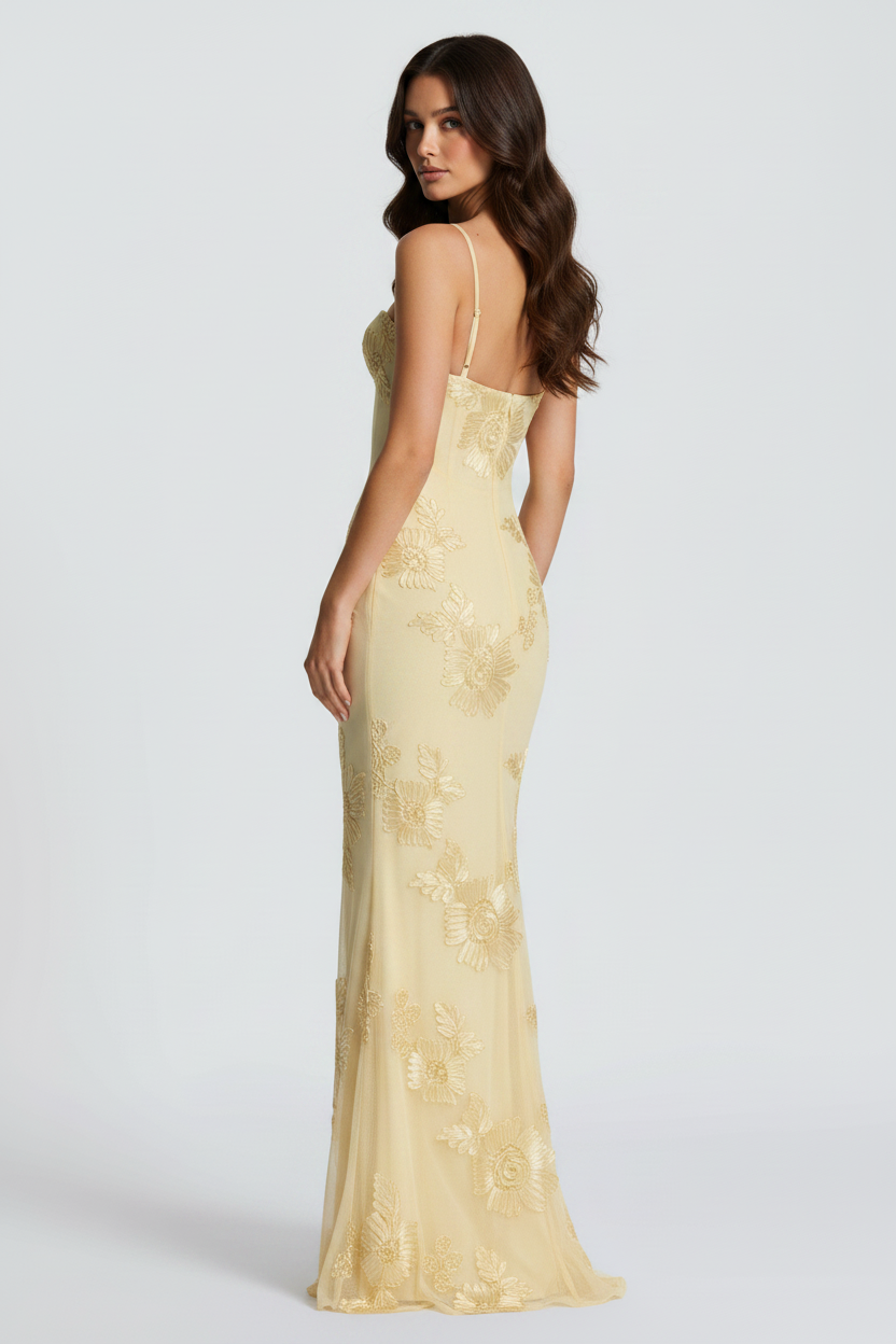 Livette - Yellow Floral Maxi Dress