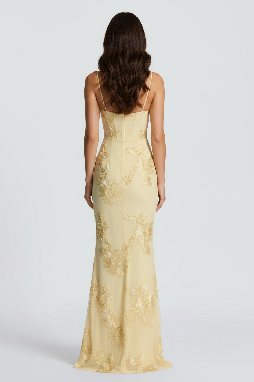 Livette - Yellow Floral Maxi Dress