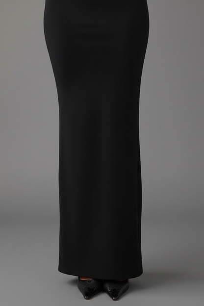 Mia Asymmetrical Long Dress - Black