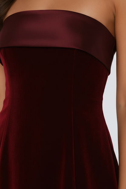 Oleyana - Strapeless Folded Mini Dress