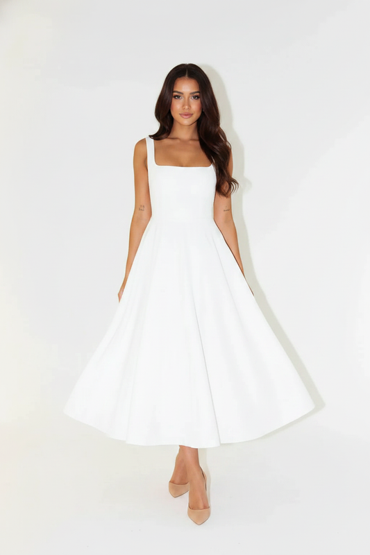 Aubrey | Midi Dress - White