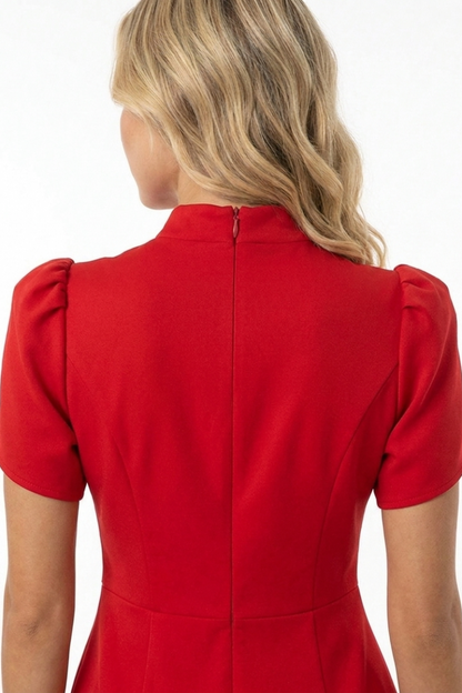 Ashley | Tailored Mini Dress with Petal Sleeves for Women