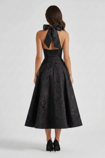 Ashley | Structured women’s midi dress corset bodice lace-up back fit