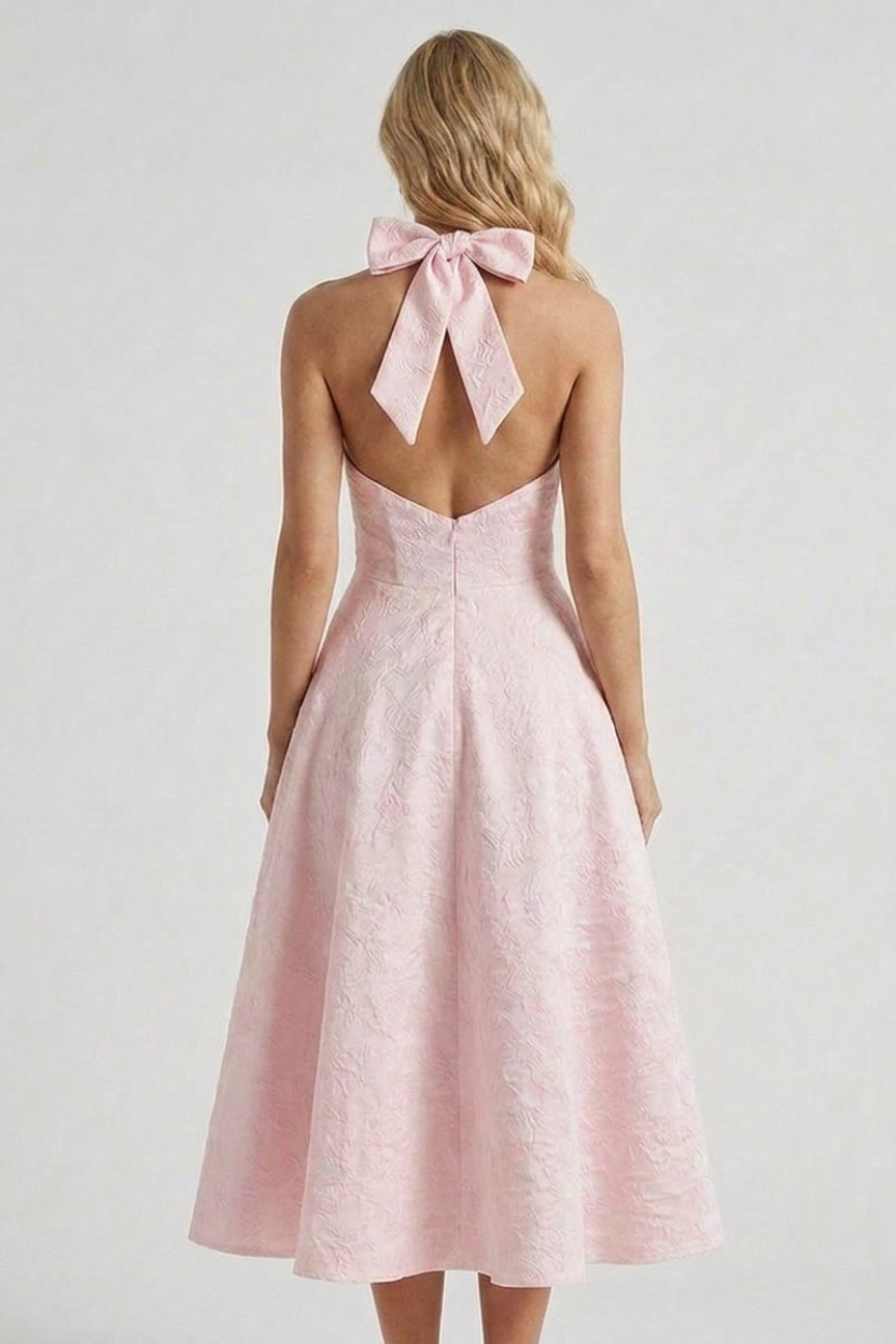 Ashley | Structured women’s midi dress corset bodice lace-up back fit