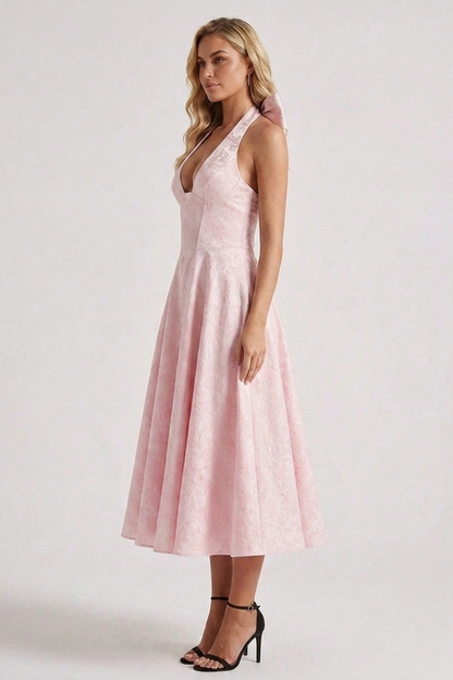 Ashley | Structured women’s midi dress corset bodice lace-up back fit