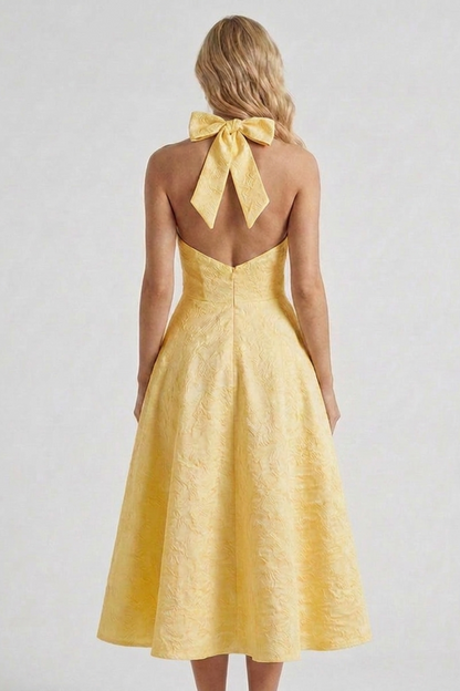 Ashley | Structured women’s midi dress corset bodice lace-up back fit