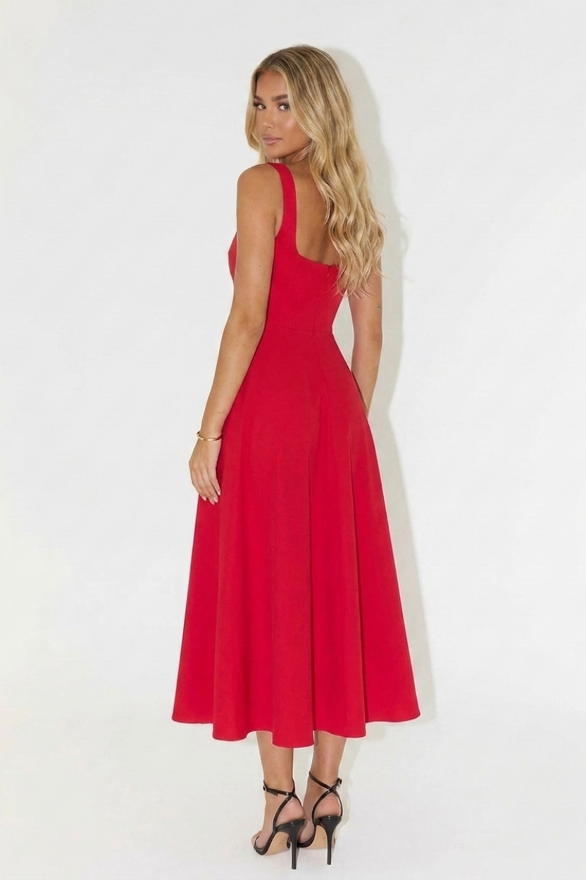 Ashley | Women midi dress formal event comfortable slim silhouette