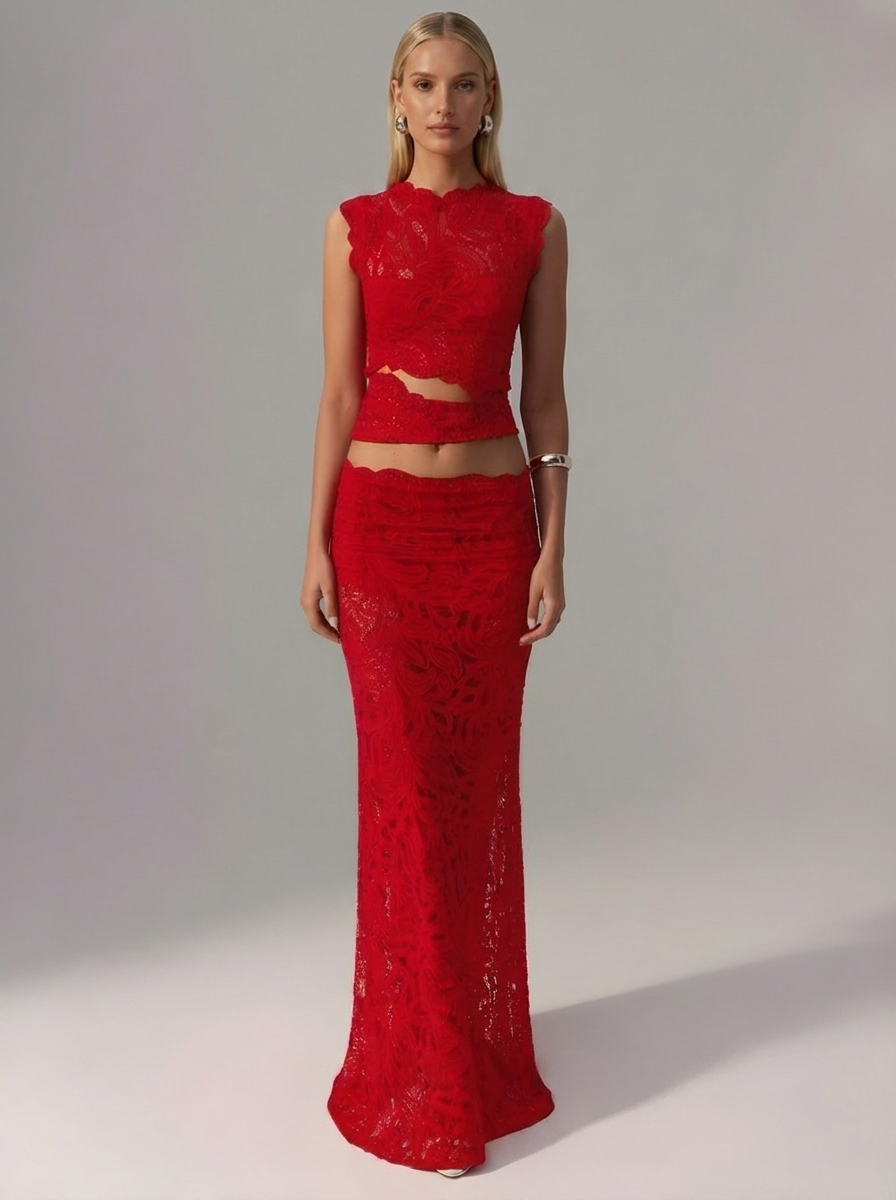 Ashley - Lace Set - Red