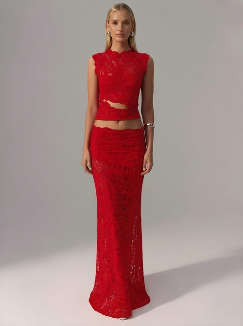 Ashley - Lace Set - Red