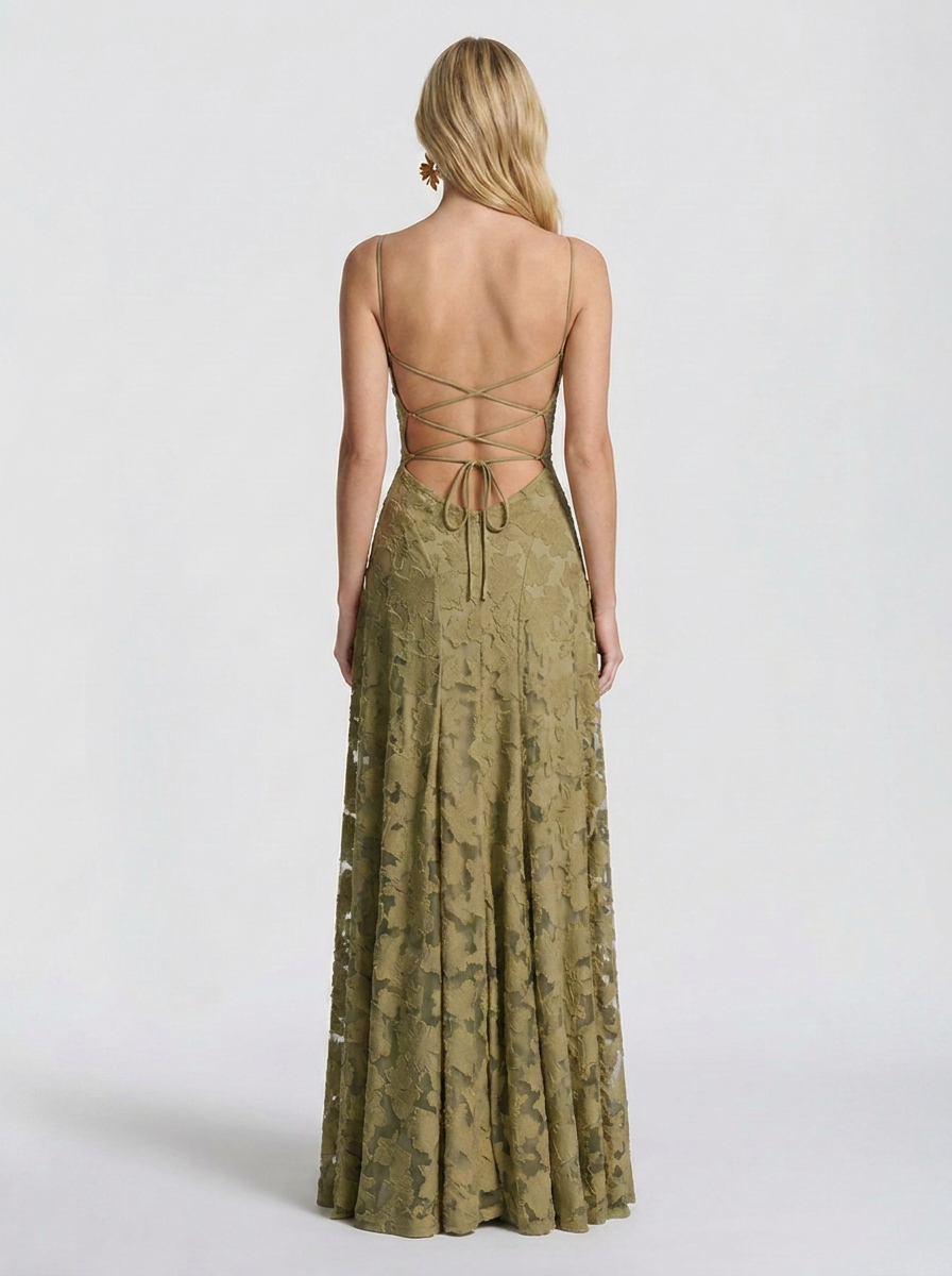 Ashley - Elegance Maxi Dress - Cherry Lacquer