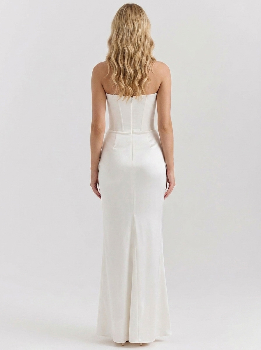 Ashley - Corset Midi Dress - White