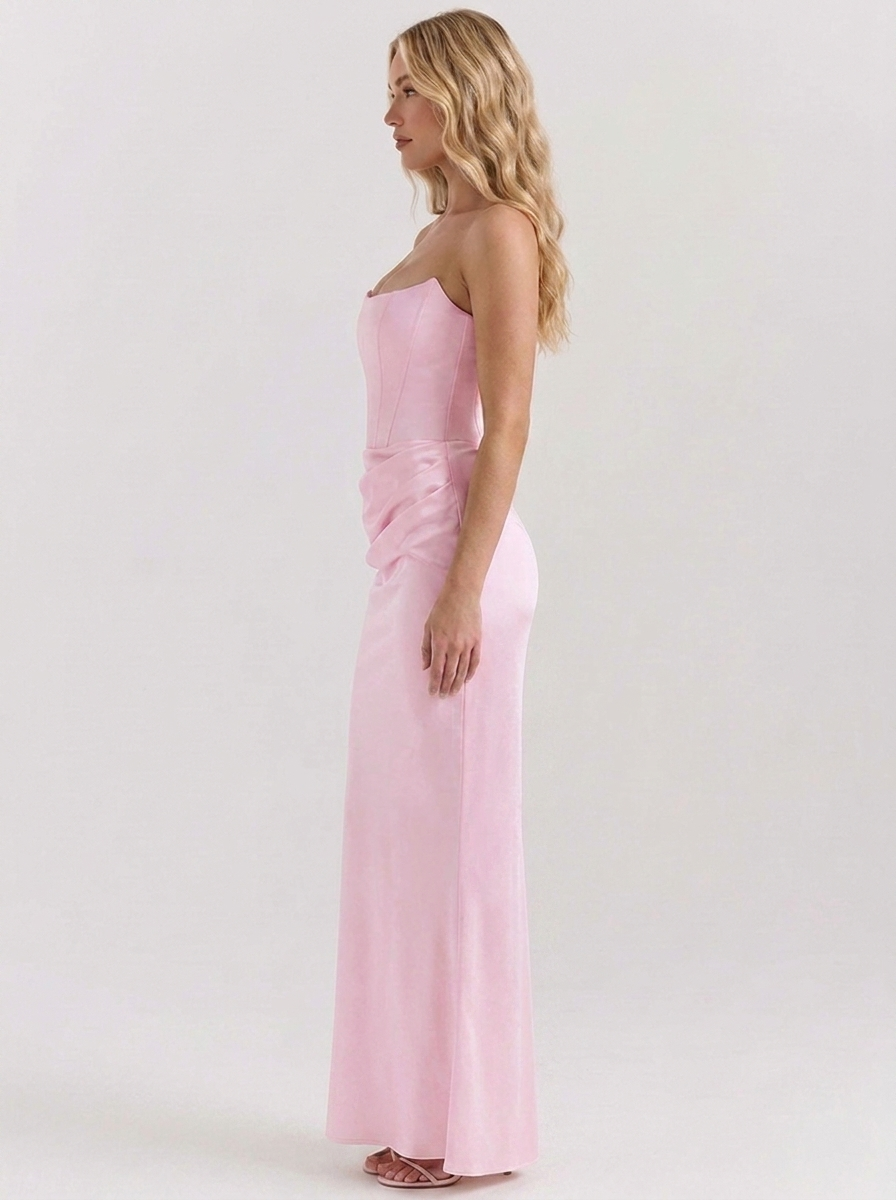 Ashley - Corset Midi Dress - Pink