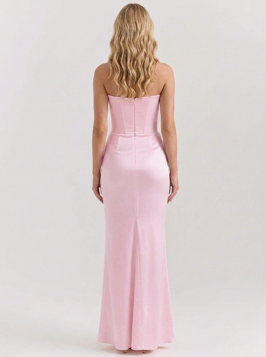 Ashley - Corset Midi Dress - Pink